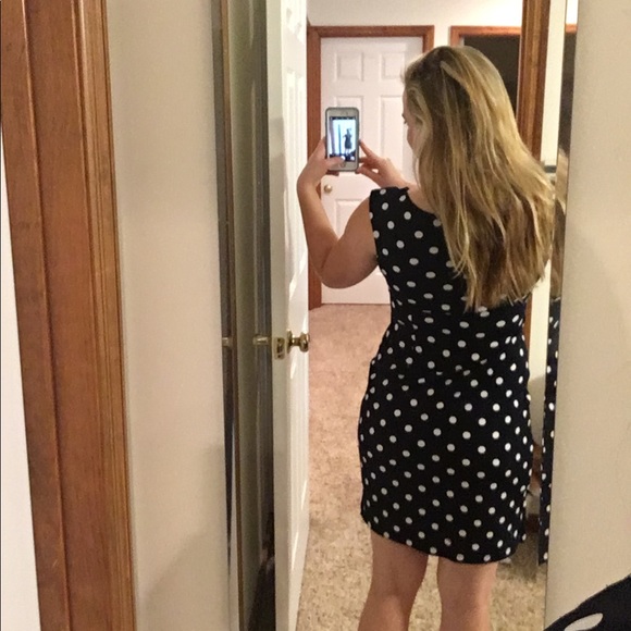 Navy Polka Dot Dress - Picture 3 of 4